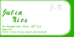 julia nics business card